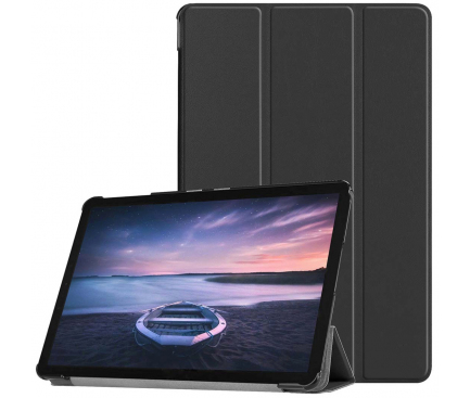 Husa Piele OEM Custer Texture pentru Samsung Galaxy Tab S4 10.5 T835, Neagra, Bulk 