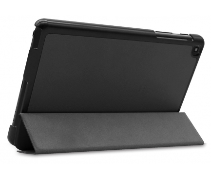Husa Piele OEM Custer Texture pentru Samsung Galaxy Tab A 8.0 & S Pen (2019), Neagra, Bulk 