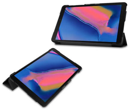 Husa Piele OEM Custer Texture pentru Samsung Galaxy Tab A 8.0 & S Pen (2019), Neagra, Bulk 