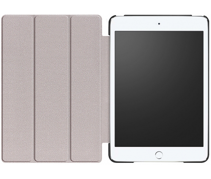 Husa Piele Tactical Tri Fold pentru Apple iPad Mini 4, Neagra, Blister 