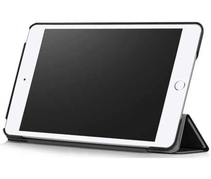 Husa Piele Tactical Tri Fold pentru Apple iPad Mini 4, Neagra, Blister 