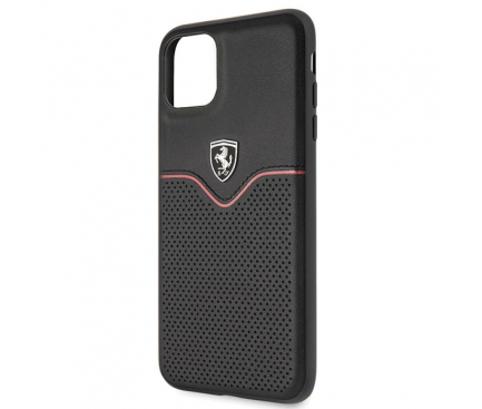 Husa Piele - TPU Ferrari pentru Apple iPhone 11 Pro Max, Off Track Victory, Neagra FEOVEHCN65BK