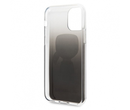 Husa TPU Karl Lagerfeld pentru Apple iPhone 11, Gradient Ikonik Karl, Neagra KLHCN61TRDFKBK