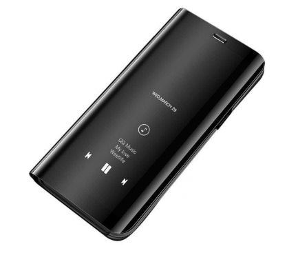 Husa Plastic OEM Clear View pentru Samsung Galaxy Note 10 N970, Neagra, Blister 