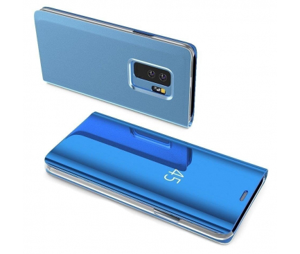 Husa Plastic OEM Clear View pentru Samsung Galaxy Note 10+ N975, Albastra, Blister 