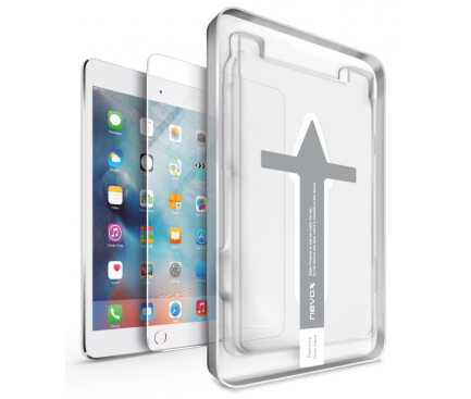 Folie Protectie Ecran Nevox pentru Apple iPad mini (2019) / Apple iPad Mini 4, Sticla securizata, Cu rama ajutatoare, 3D, 0.33mm