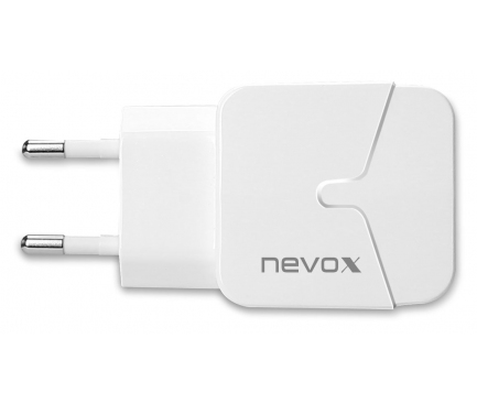 Incarcator Retea USB Nevox 1680, 2 X USB, 2.4A, Alb HC-1680