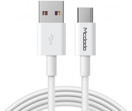 Cablu Date si Incarcare USB la USB Type-C McDodo CA-6380, 5A, 1 m, Alb