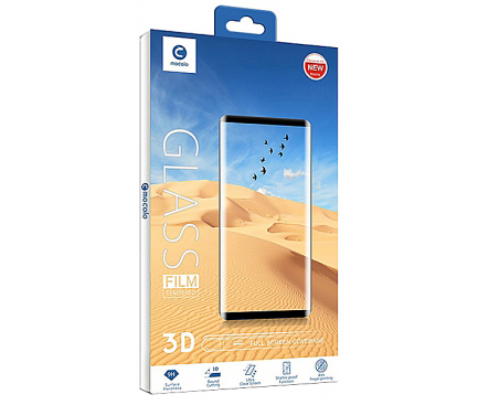 Folie Protectie Ecran Mocolo pentru Samsung Galaxy Note 10+ N975, Sticla securizata, Full Face, 0.33mm, 9H, 3D Curved, Neagra, Blister 