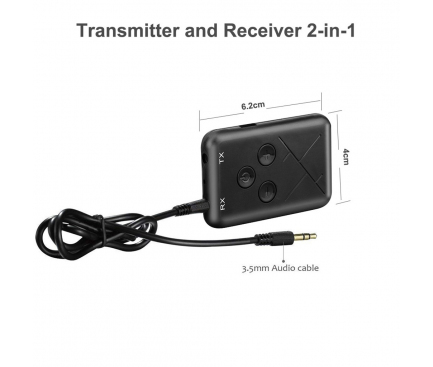 Receptor / Transmitator Bluetooth OEM JDEX-TX10, 3.5 mm, Negru