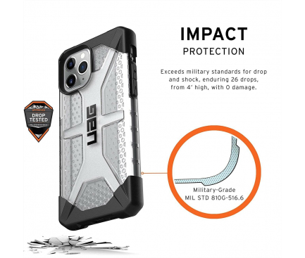 Husa Plastic Urban Armor Gear UAG Plasma pentru Apple iPhone 11 Pro, Argintie (ICE)