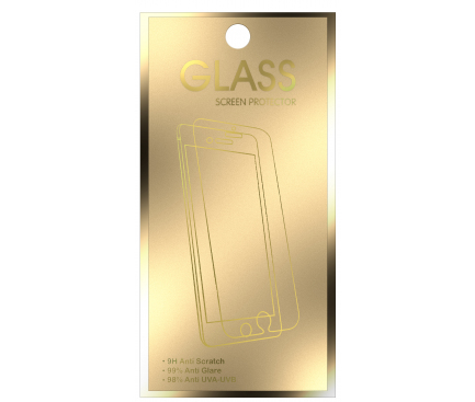 Folie Protectie Ecran OEM pentru Samsung Galaxy A20e, Sticla securizata, Gold Edition