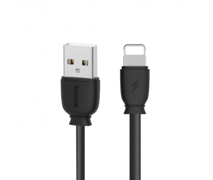Cablu Date si Incarcare USB la Lightning Remax Suji RC-134i, 2.1A, 1 m, Negru, Blister 