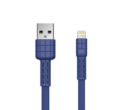 Cablu Incarcare USB la Lightning Remax Armor RC-116i, 2.4A, 1 m, Albastru, Blister