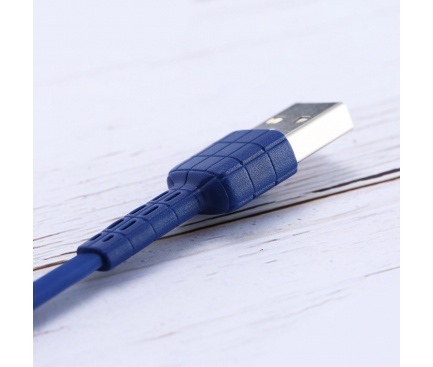 Cablu Incarcare USB la Lightning Remax Armor RC-116i, 2.4A, 1 m, Albastru, Blister