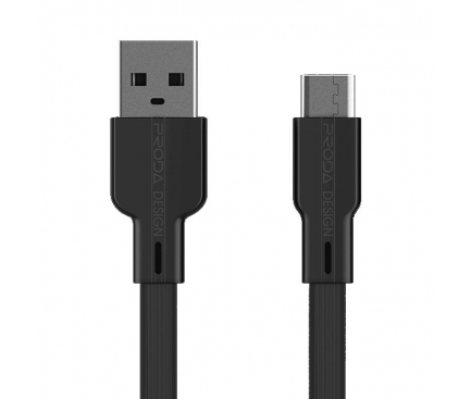Cablu Date si Incarcare USB la USB Type-C Proda Fons PD-B18a, 2.1A, 1 m, Negru, Blister 