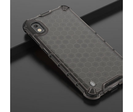 Husa Plastic - TPU OEM Shockproof Honeycomb pentru Samsung Galaxy A10 A105, Neagra, Bulk 