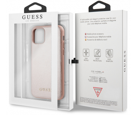 Husa Plastic - TPU Guess Iridescent pentru Apple iPhone 11 Pro, Roz, Blister GUHCN58IGLRG 