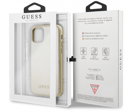 Husa Plastic - TPU Guess Iridescent pentru Apple iPhone 11 Pro, Aurie, Blister GUHCN58IGLGO 