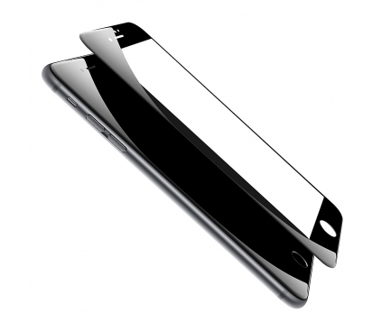 Folie Protectie Ecran Hammer Apple iPhone 7, Sticla securizata, Full Glue, 3D, 9H, Neagra, Blister 