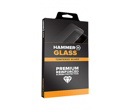 Folie Protectie Ecran Hammer Samsung Galaxy S9 G960, Sticla securizata, Full Glue, 3D, 9H, Hot-Bending, cu Rama ajutatoare, Neagra, Blister 