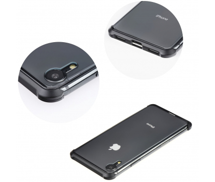 Husa Aluminiu OEM Magneto Frame Full Cover pentru Apple iPhone 7 / Apple iPhone 8 / Apple iPhone SE (2020), Neagra, Blister 