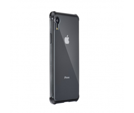 Husa Aluminiu OEM Magneto Frame cu spate din sticla pentru Apple iPhone 7 Plus / Apple iPhone 8 Plus, Neagra, Blister 