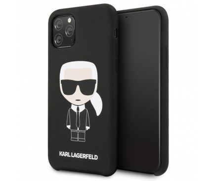 Husa TPU Karl Lagerfeld Iconic pentru Apple iPhone 11 Pro, Neagra KLHCN58SLFKBK
