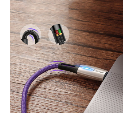 Cablu Date si Incarcare USB Type-C la USB Type-C Baseus Water Drop, PD2.0 60W, 3A, 2 m, Negru CATSD-K01