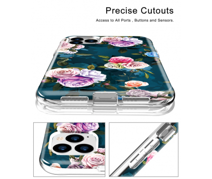 Husa TPU OEM Shockproof Rose Full Cover pentru Apple iPhone 11 Pro, Multicolor