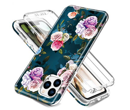 Husa TPU OEM Shockproof Rose Full Cover pentru Apple iPhone 11 Pro Max, Multicolor