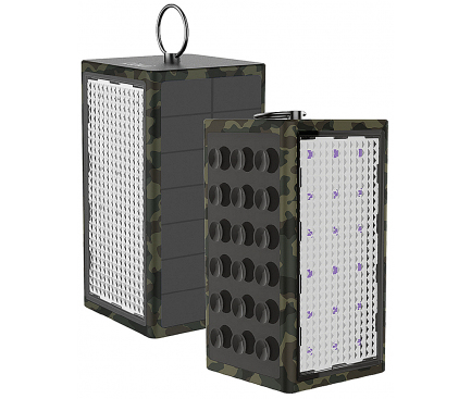 Baterie Externa Powerbank Goui Box, 10600 mA, Waterproof, 1 x USB, Cu panou fotovoltaic si led-uri, Neagra G-SOLARLIGHT-CAM