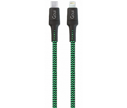 Cablu Date si Incarcare USB Type-C la Lightning Goui Tough, 3 m, Verde - Negru, Blister G-TOUGHC943M-G 