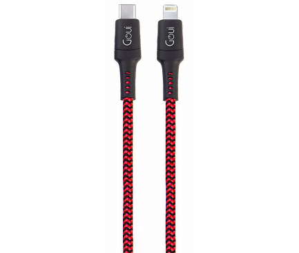 Cablu Date si Incarcare USB Type-C la Lightning Goui Tough, 1.5 m, Rosu - Negru G-TOUGHC94-R