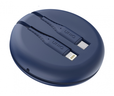 Cablu Date si Incarcare USB-C - Lightning UNIQ Halo, 18W, 1.2m, Albastru