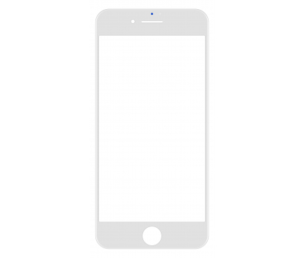 Geam Ecran Apple iPhone 8,  cu rama si adeziv OCA, Alb