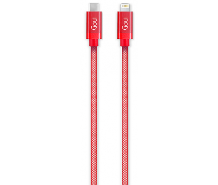 Cablu Date si Incarcare USB-C - Lightning Goui Metallic, 18W, 1m, Rosu G-METALLICC94-R