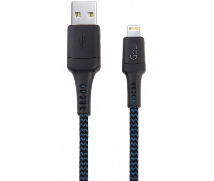 Cablu Date si Incarcare USB la Lightning Goui Tough, 2 m, Bleumarin - Negru, Blister G-LC2M-8PIN 