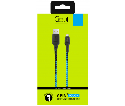 Cablu Date si Incarcare USB-A - Lightning Goui Tough, 18W, 1.5m, Albastru G-LC15-8PINB