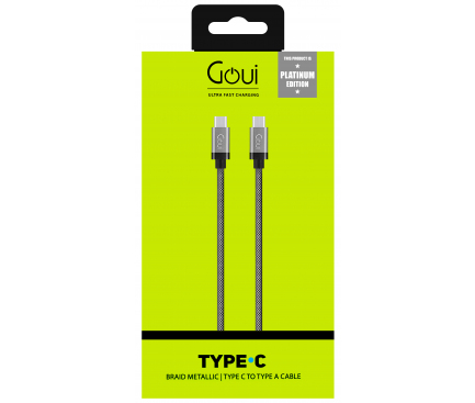 Cablu Date si Incarcare USB Type-C la USB Type-C Goui, 1.5 m, Gri G-MCCCM