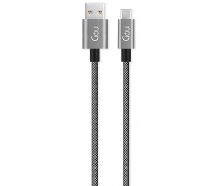 Cablu Date si Incarcare USB la USB Type-C Goui Metallic, 1.5 m, Gri G-MCACM