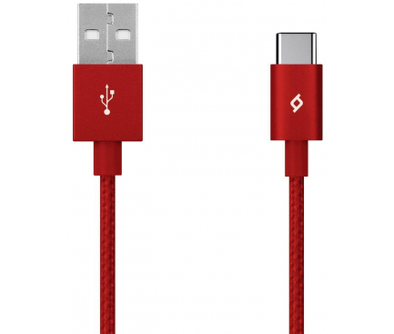 Cablu Date si Incarcare USB la USB Type-C TTEC AlumiCable, 1.2 m, Rosu, Blister 2DK18K 