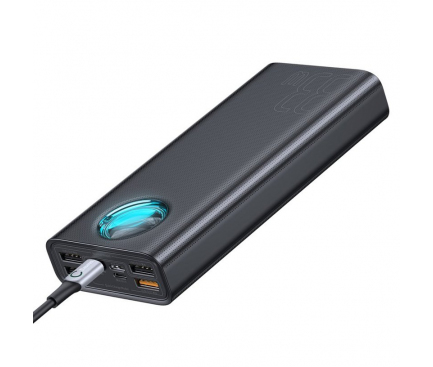 Baterie Externa Powerbank Baseus Amblight, 30000 mA, 33W, PD3.0 QC3.0, cu afisaj LED, 4 x USB - USB Type-C, Neagra, Blister PPLG-01 
