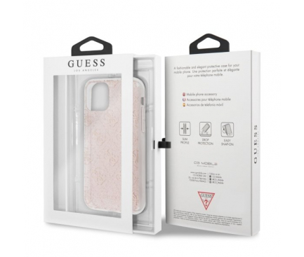 Husa TPU Guess 4G Glitter pentru Apple iPhone 11 Pro Max, Roz, Blister GUHCN65PCU4GLPI 