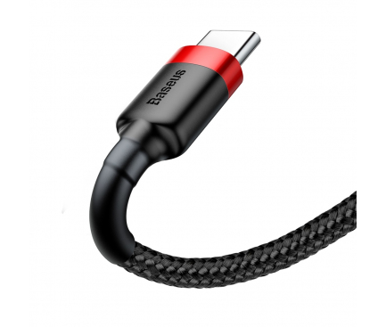 Cablu Date si Incarcare USB-A - USB-C Baseus Cafule, 18W, 1m, Rosu CATKLF-B91