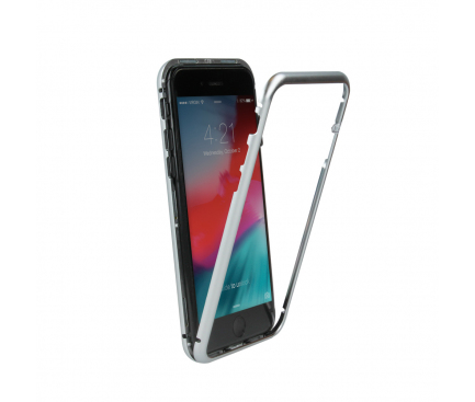 Husa pentru Apple iPhone 11 Pro, OEM, Magnetic Frame Hybrid, Argintie