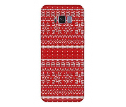 Husa TPU OEM Snowflake Christmas pentru Samsung Galaxy S8 G950, Rosie, Bulk 