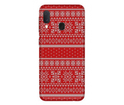Husa TPU OEM Snowflake Christmas pentru Samsung Galaxy A20e, Rosie, Bulk 