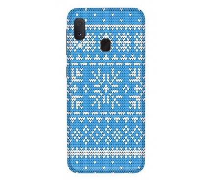 Husa TPU OEM Snowflakes Christmas pentru Samsung Galaxy A40 A405, Albastra, Bulk 
