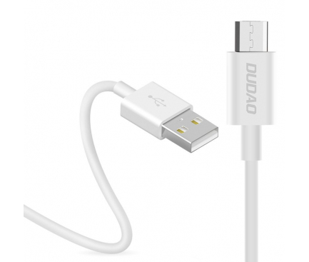 Cablu Date si Incarcare USB la MicroUSB Dudao L1M, 3A, 1 m, Alb